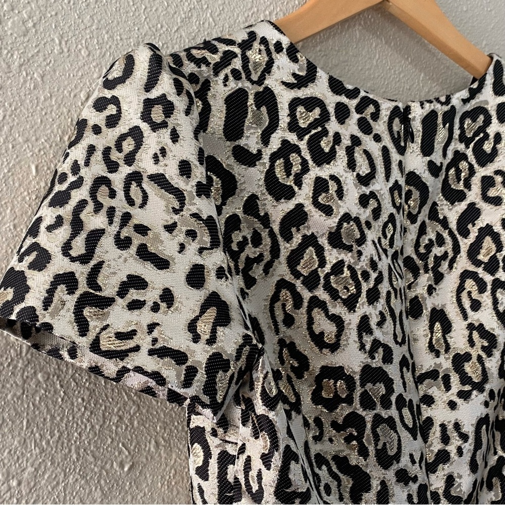 Rachel Parcell Metallic Leopard Print Puff Sleeve Dress - Picture 4 of 13